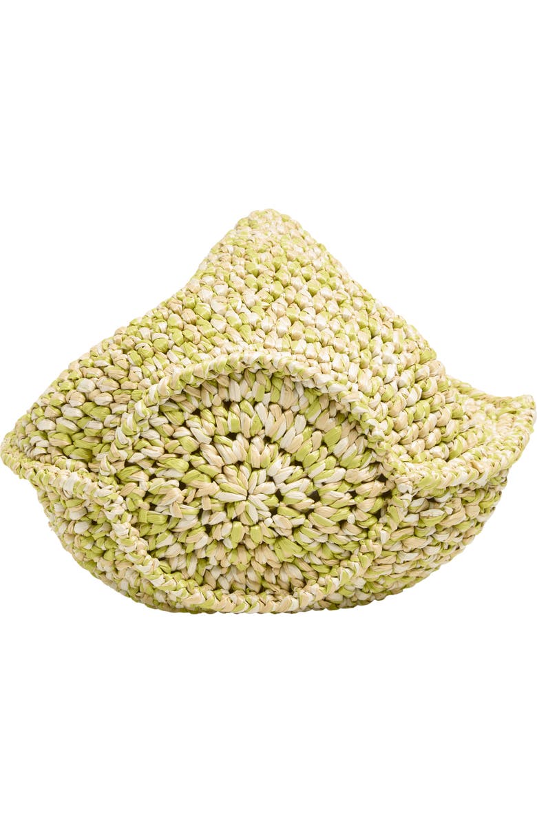Khaite Mini Lotus Raffia Tote, Alternate, color, Citron / White