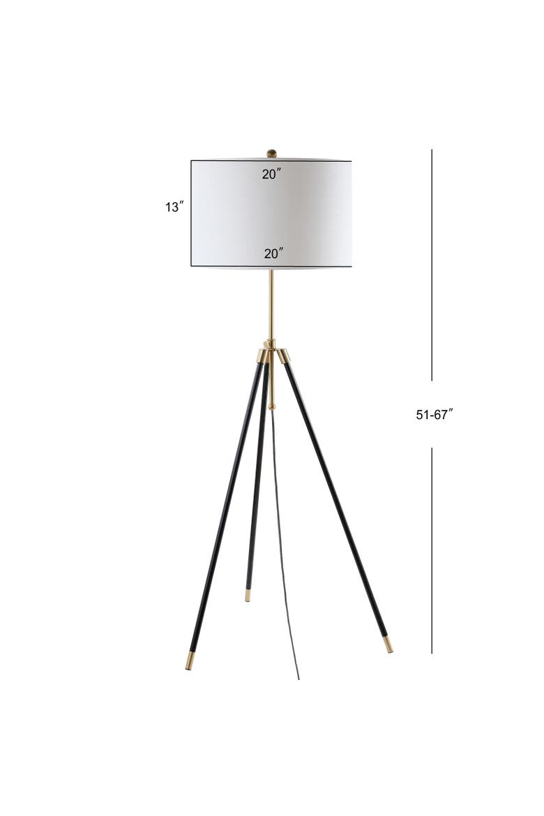 Lucius 67" Adjustable Metal LED Floor Lamp, Black/Brass, Alternate, color, Black/ Brass Gold