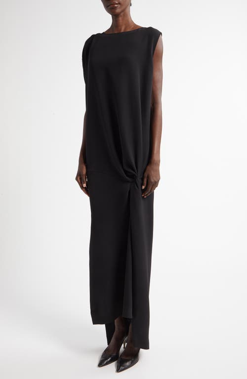 The Row Esmee Asymmetric Silk Column Gown In Black