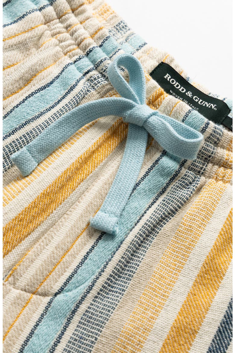 Lakeland Stripe Cotton Blend Drawstring Shorts, Alternate, color, YELLOW/ BLUE MULTI