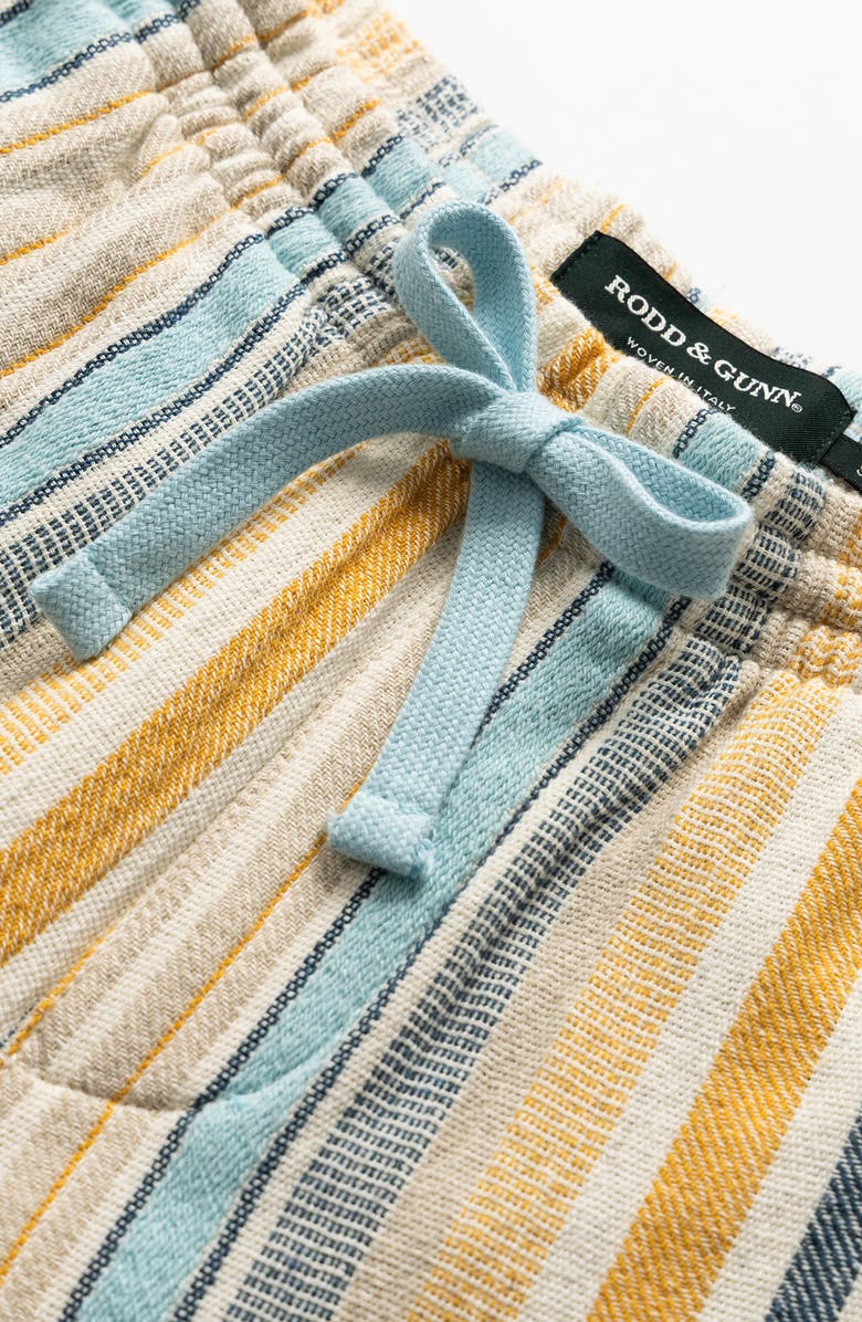 Rodd & Gunn Lakeland Stripe Cotton Blend Drawstring Shorts, Alternate, color, Yellow/ Blue Multi