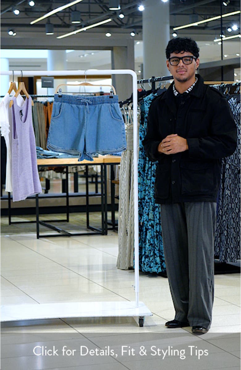 Denim Drawstring Running Shorts, sales video thumbnail