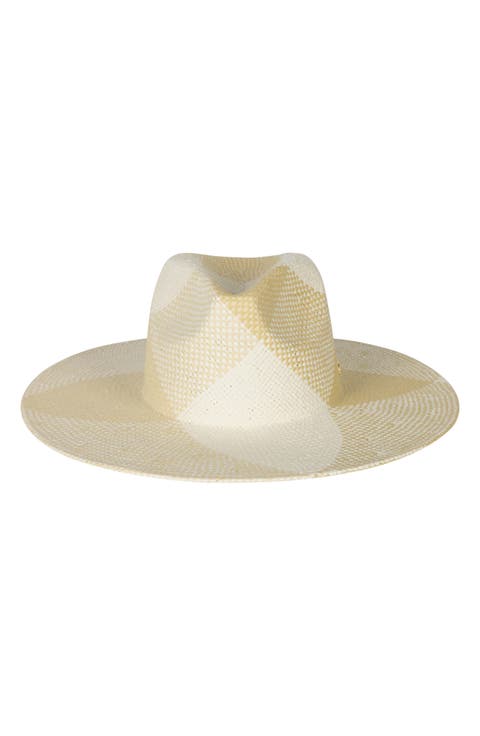 Plaid Woven Fedora Sun Hat