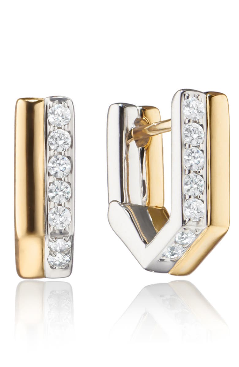 Monica Rich Kosann Two-Tone Infinity Huggie Earrings, Main, color, Silver