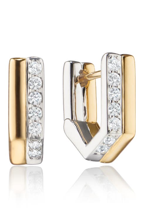 Two-Tone Infinity Huggie Earrings