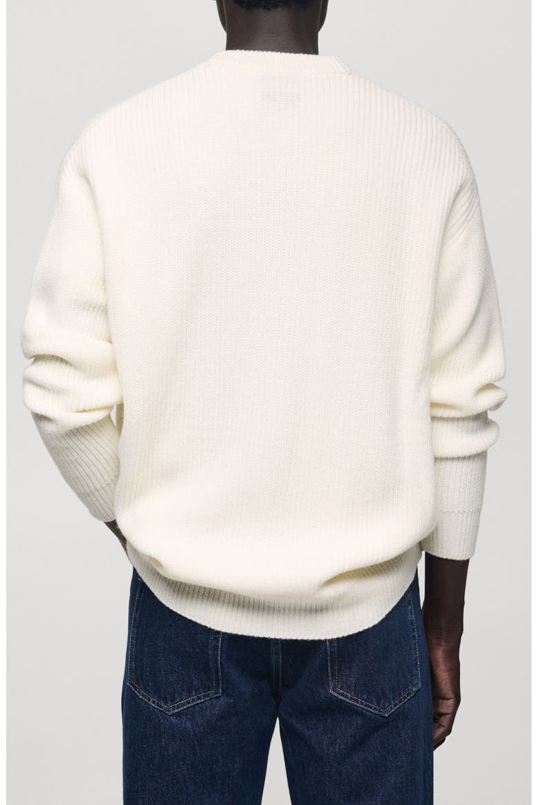 Relaxed Fit Chunky Knit Cardigan, Alternate, color, OFF WHITE