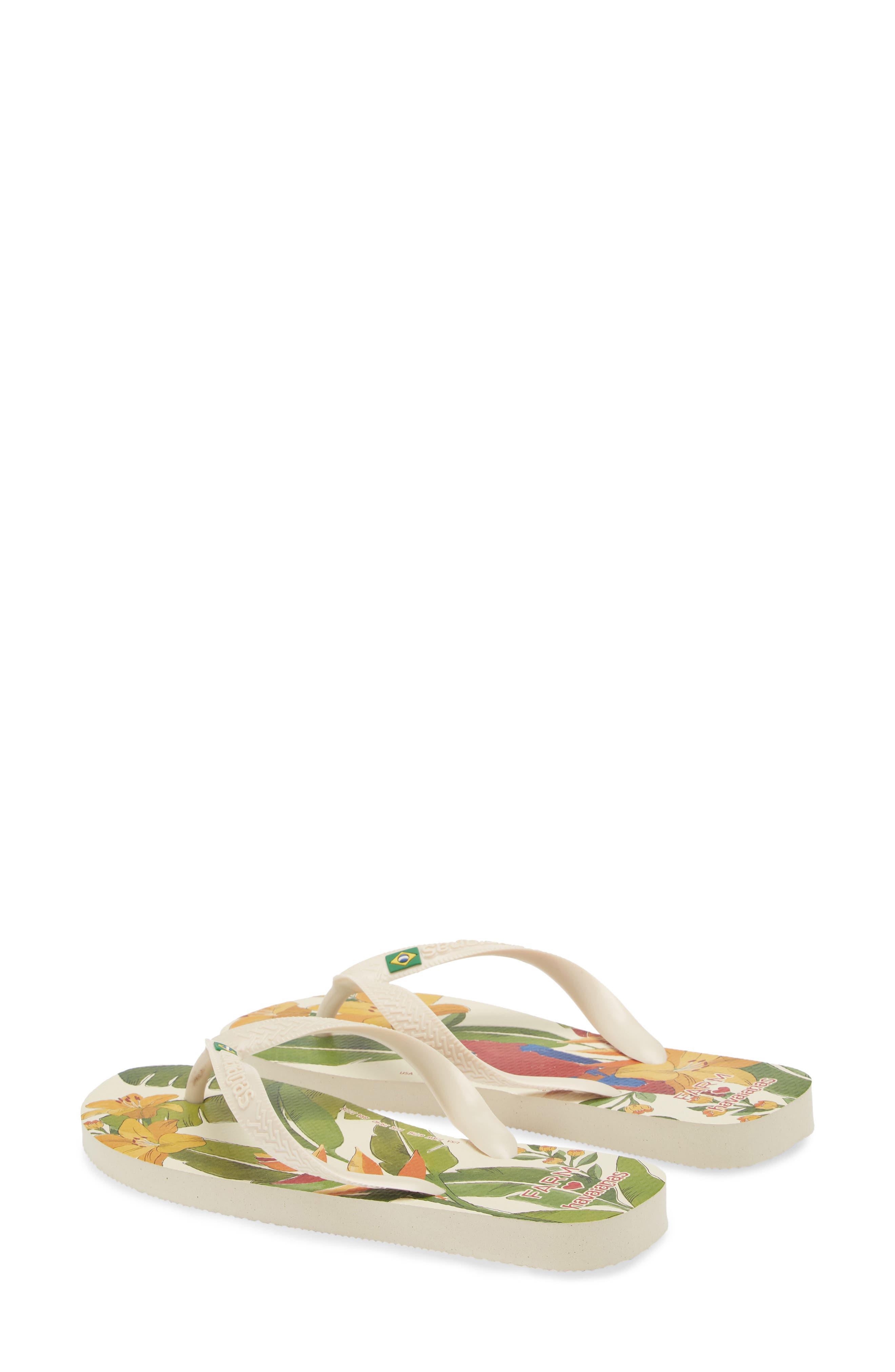 Havaianas x FARM Rio Parrot Floral Flip Flop, Alternate, color, Beige