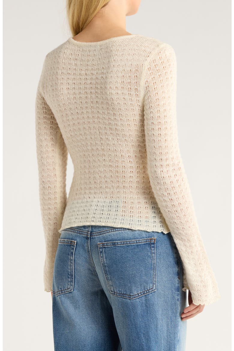 Diana Pointelle Sweater, Alternate, color, IVORY