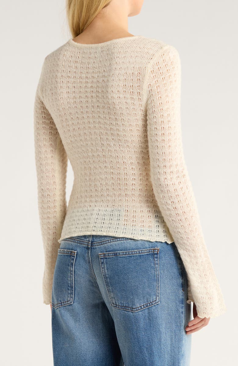 PacSun Diana Pointelle Sweater, Alternate, color, Ivory