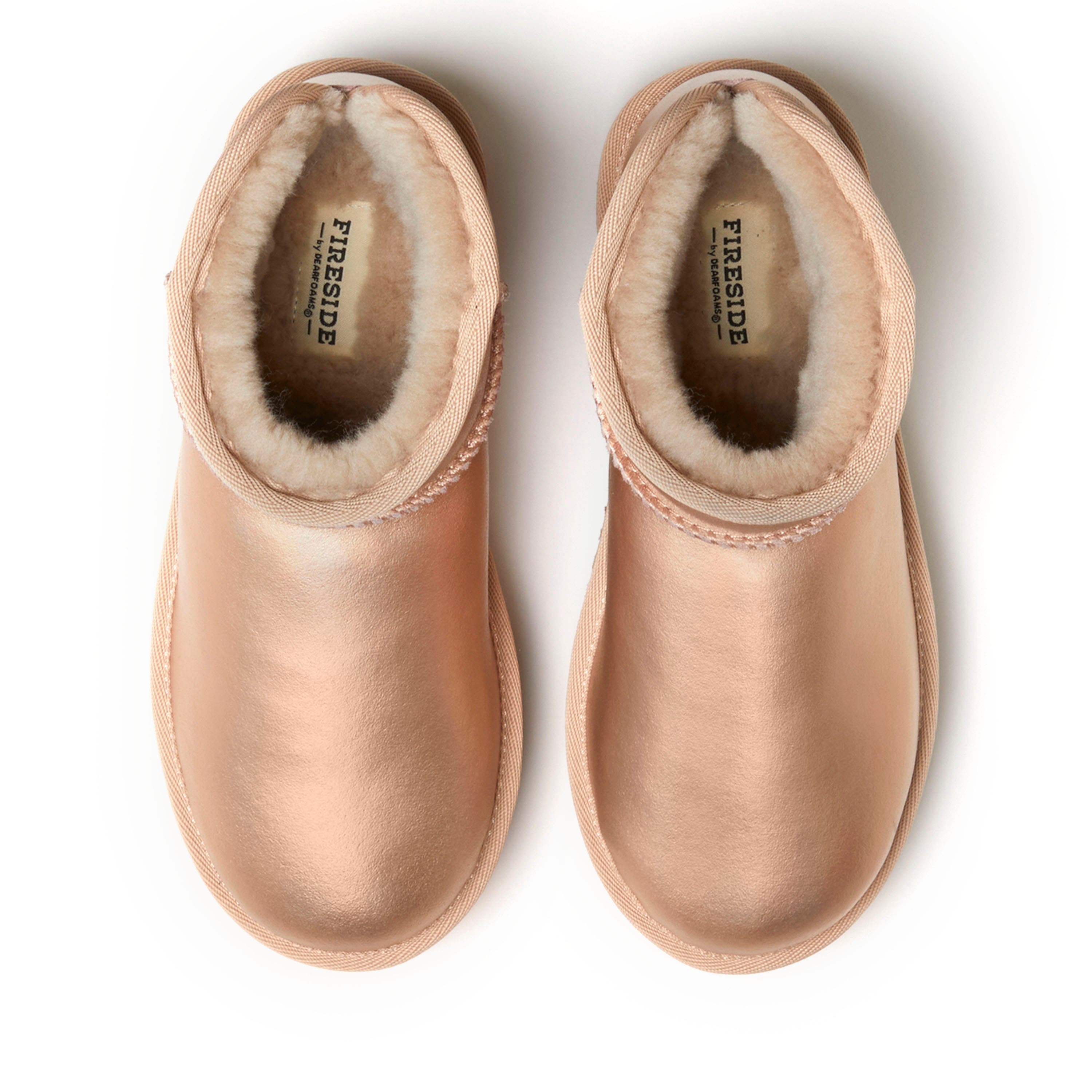 DEARFOAMS Fireside Kingston Genuine Shearling Platform Bootie, Alternate, color, Rose Gold