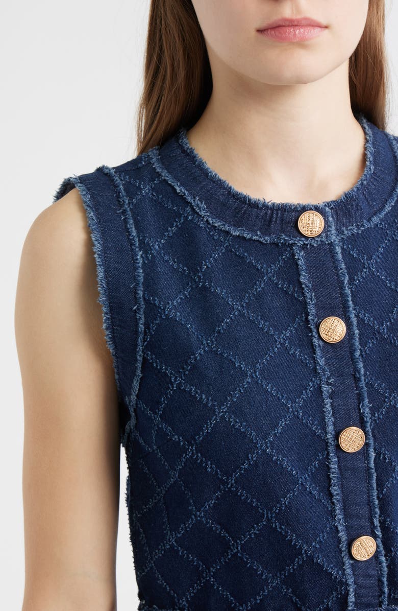 ZOE AND CLAIRE Jacquard Denim Dress, Alternate, color, Denim