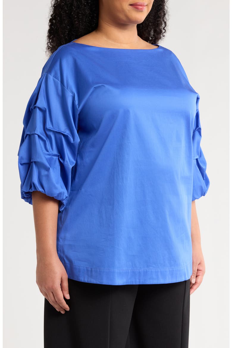 Balia Cotton Popover Top, Alternate, color, ROYAL BLUE
