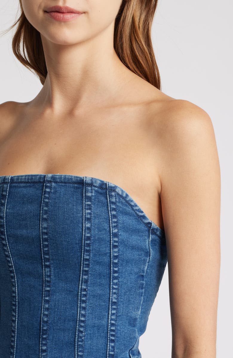 Good American Denim Corset Top, Alternate, color, 