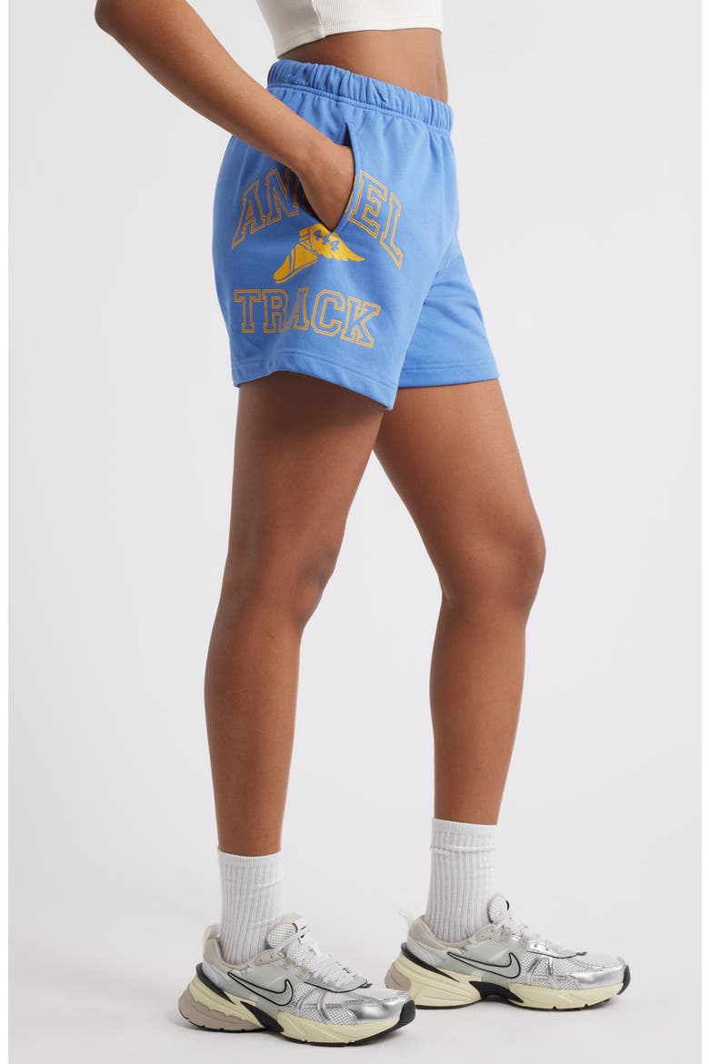 Angel Track Sweat Shorts, Alternate, color, BLUE