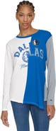 TOMMY JEANS Women's Tommy Jeans White/Blue Dallas Mavericks Amelia Color Blocked Long Sleeve T-Shirt