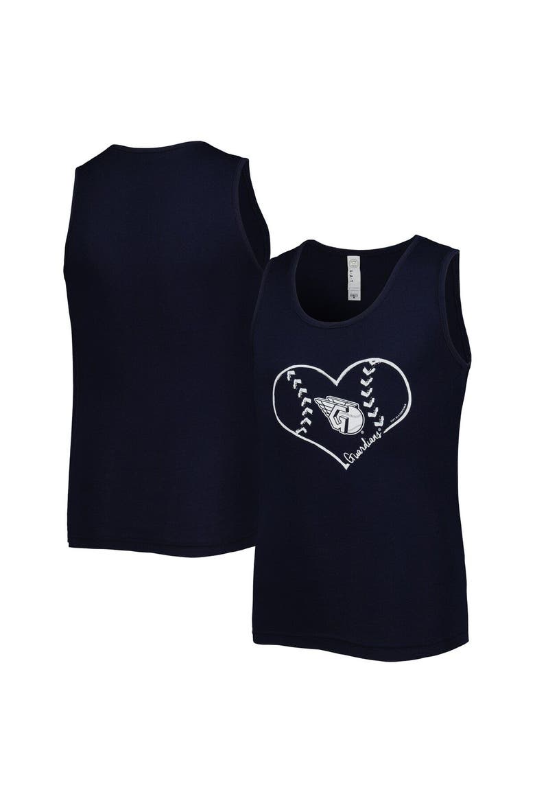 Girls Youth Soft as a Grape Navy Cleveland Guardians Team Tank Top, Main, color, Navy