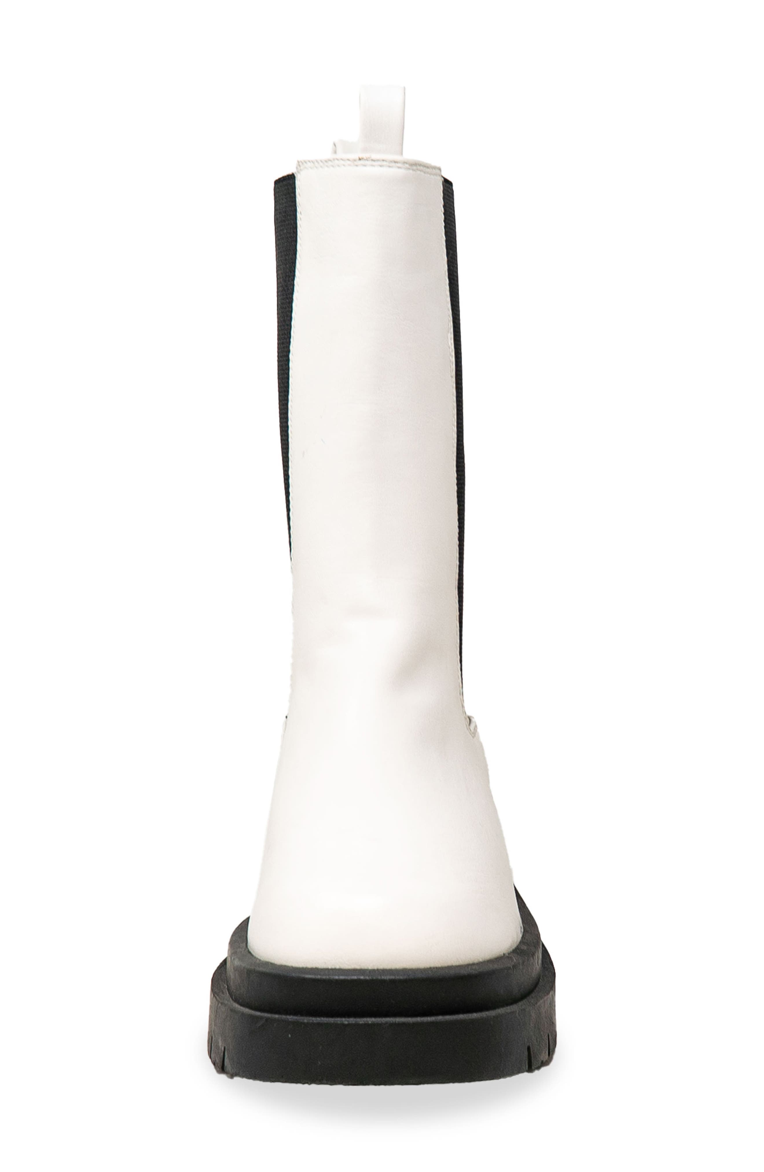 CHASE AND CHLOE Chase & Chloe Tall Lug Sole Chelsea Boot, Alternate, color, White Pu