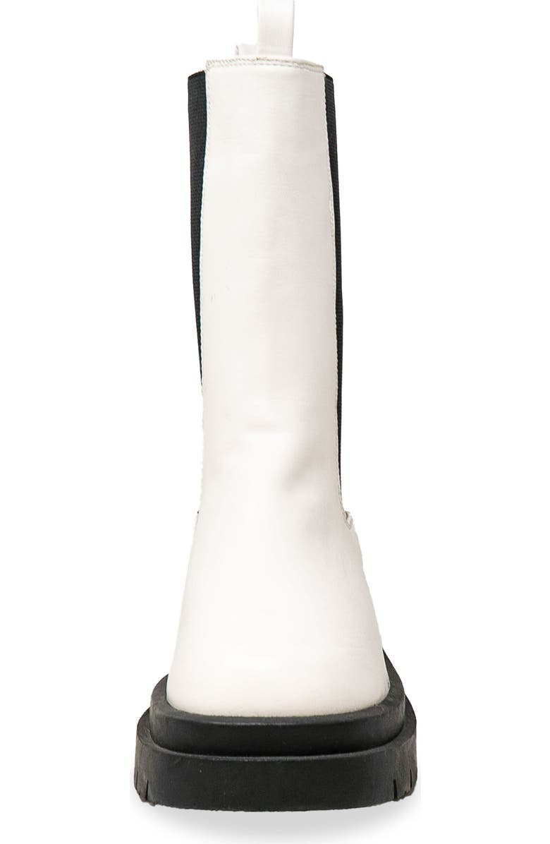 CHASE AND CHLOE Chase & Chloe Tall Lug Sole Chelsea Boot, Alternate, color, White Pu