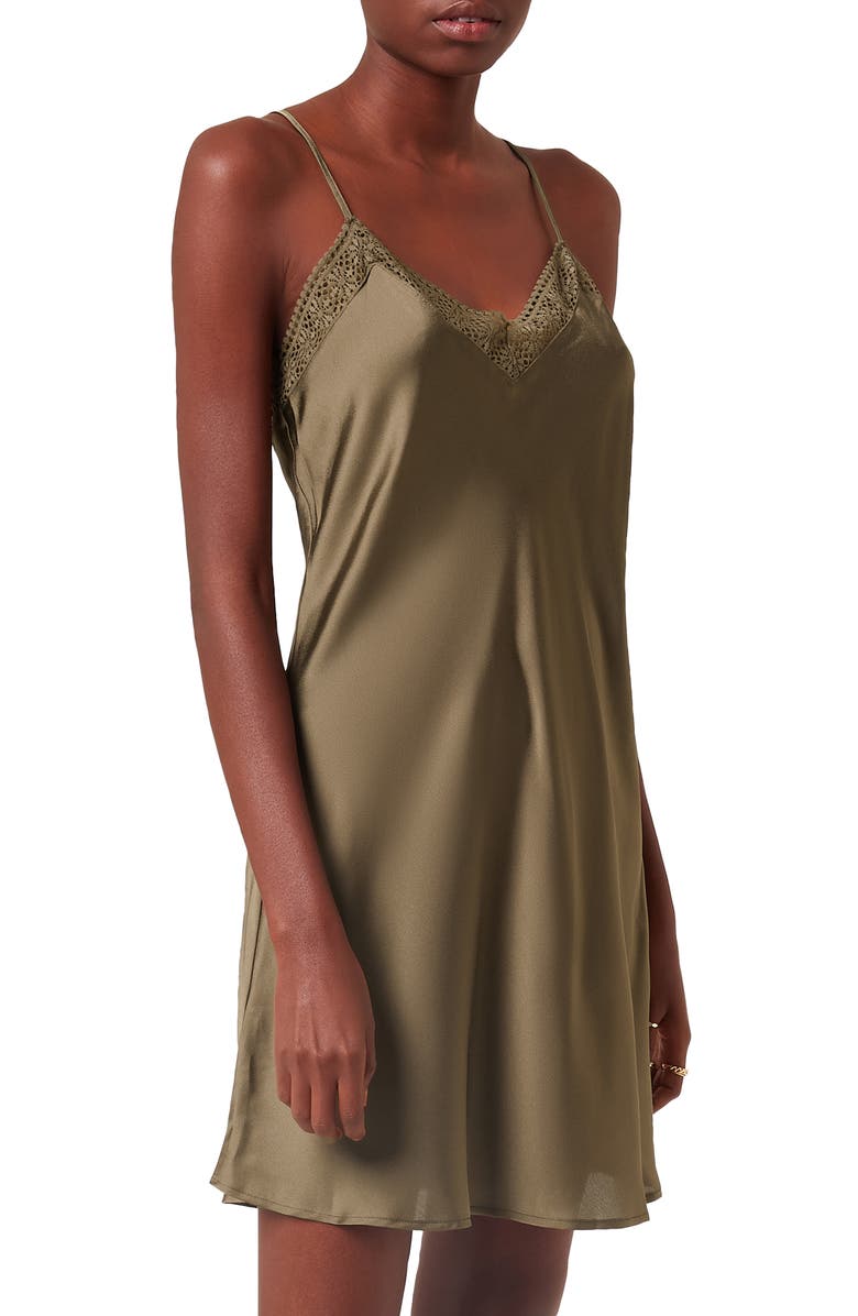 Etam Paysage Satin & Lace Chemise, Alternate, color,