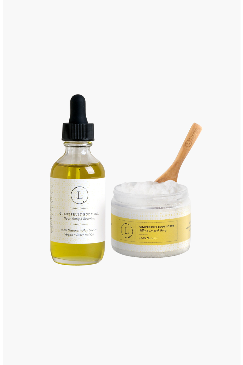 Moisturizing Set with Grapefruit Body Oil and Body Scrub, Main, color, Grapefruit Set