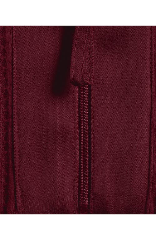 Lands' End Long Sleeve Waffle Quarter Zip Pullover In Red