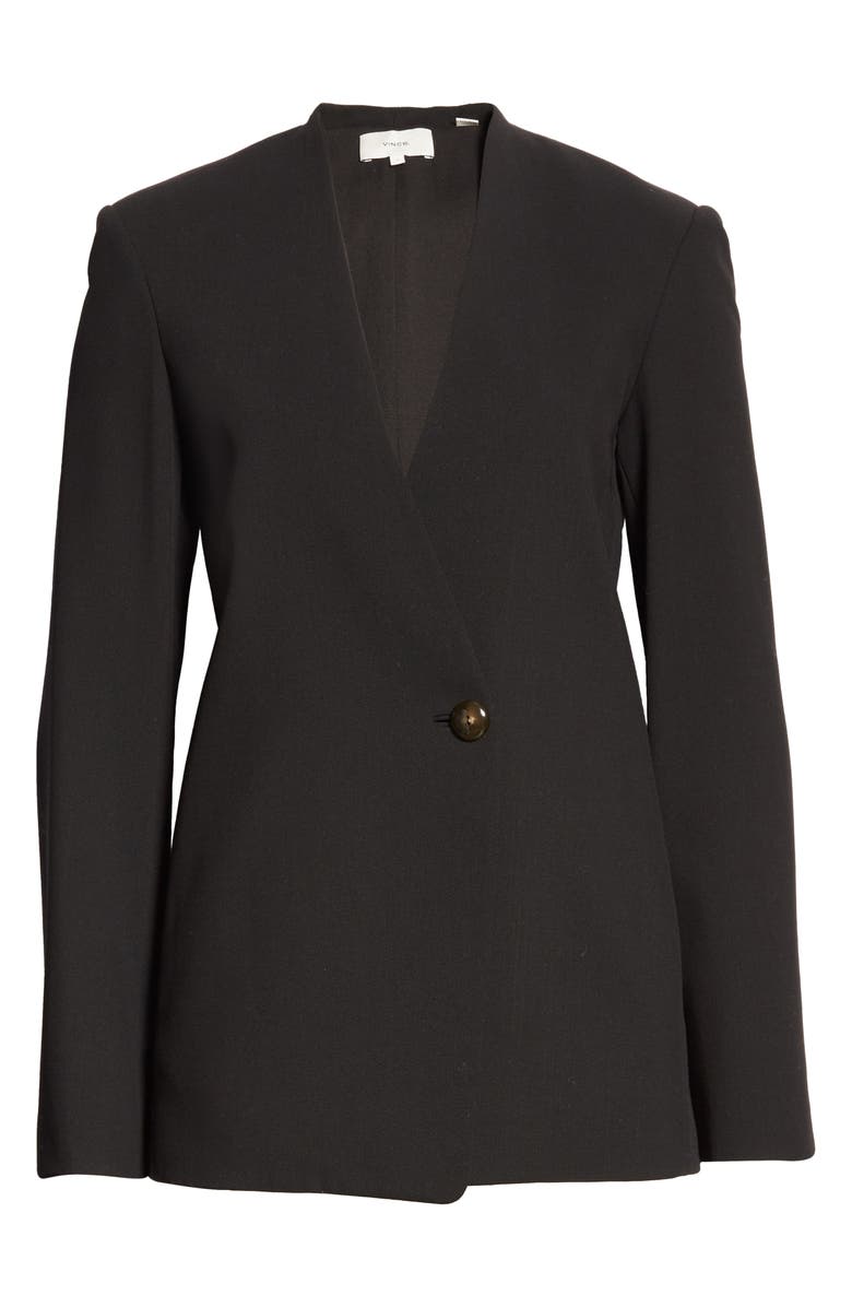 Vince Collarless Wool Blend Blazer, Alternate, color, 