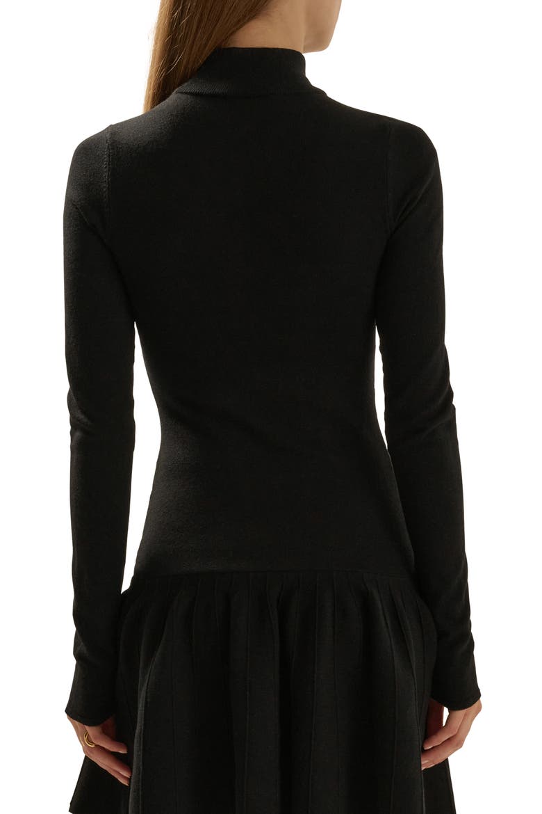 The Perfect Daughter Long Sleeve Wool Blend Minidress, Alternate, color, BLACK