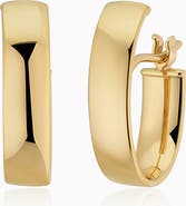 Oradina 14K Yellow Gold Hug Me Hoops