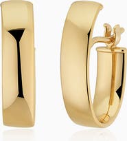 Oradina 14K Yellow Gold Hug Me Hoops