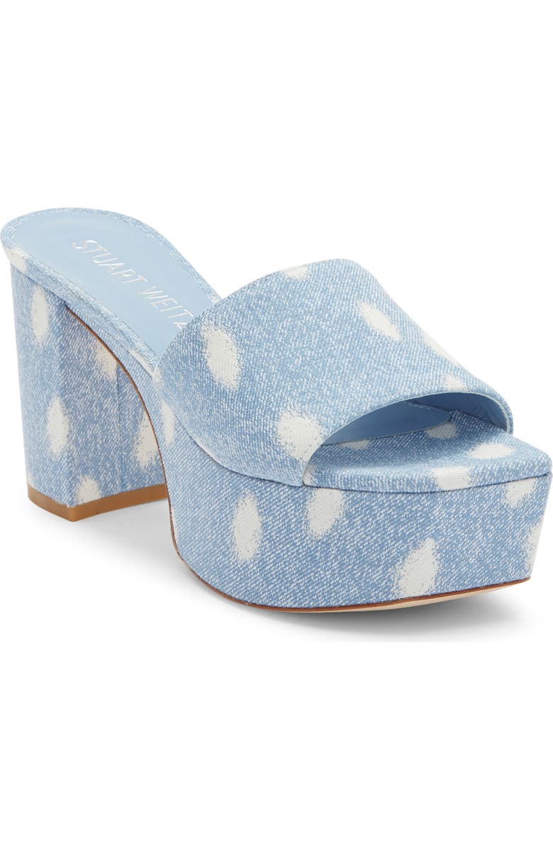 Stuart Weitzman Square High Platform Sandal, Main, color, Light