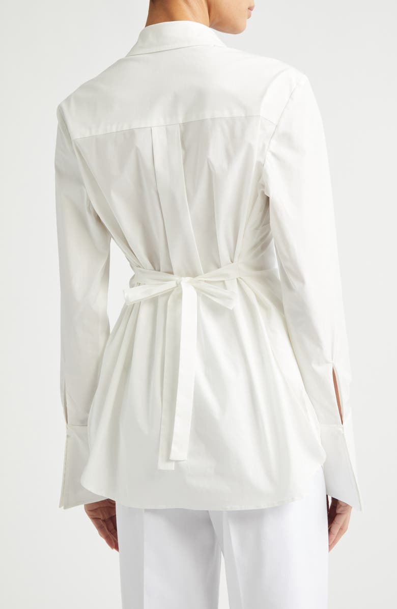 Oscar de la Renta Allium Cotton Poplin Blouse, Alternate, color, Blue/ White