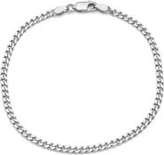 FZN Sterling Silver Curb Chain Bracelet