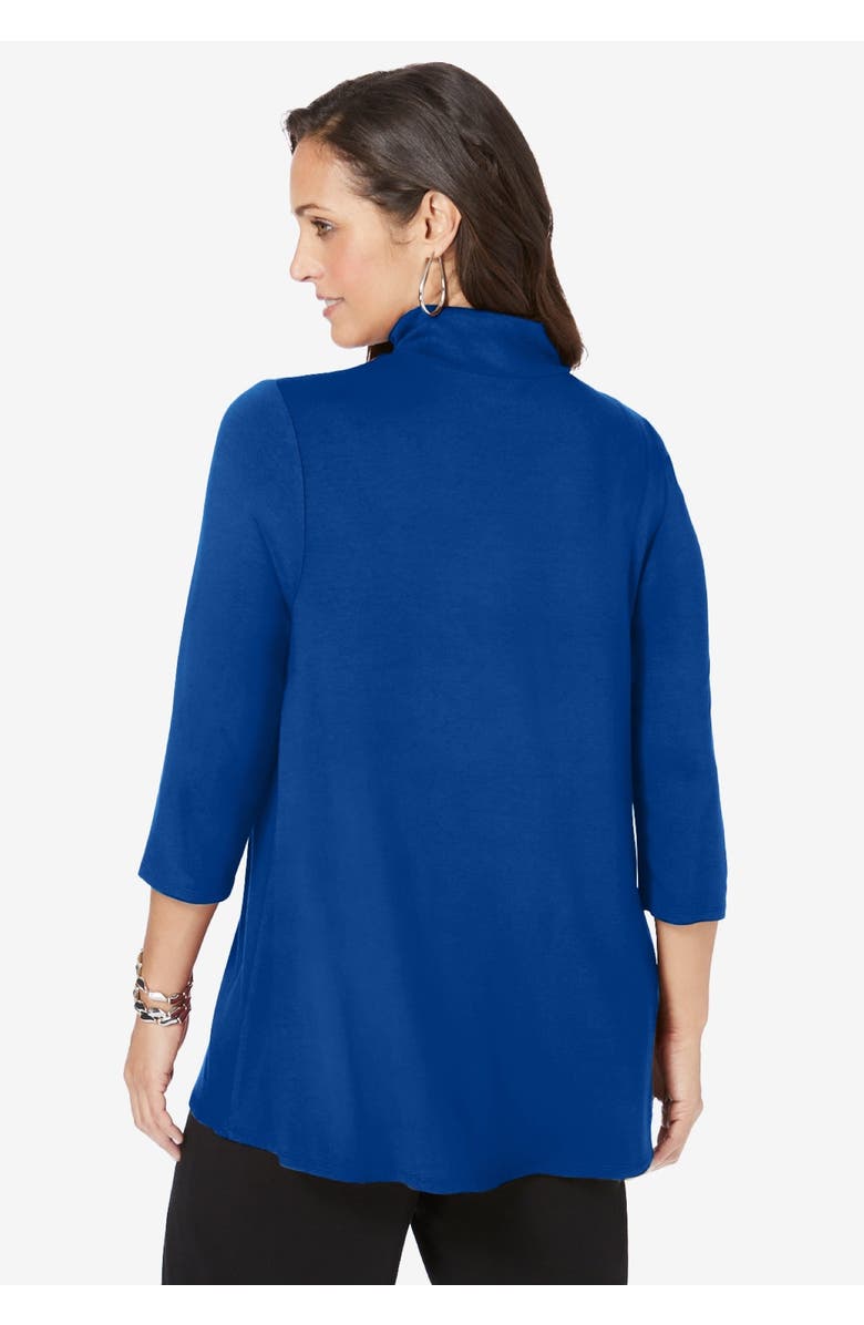 Jessica London Mockneck Swing Tunic, Alternate, color, Black