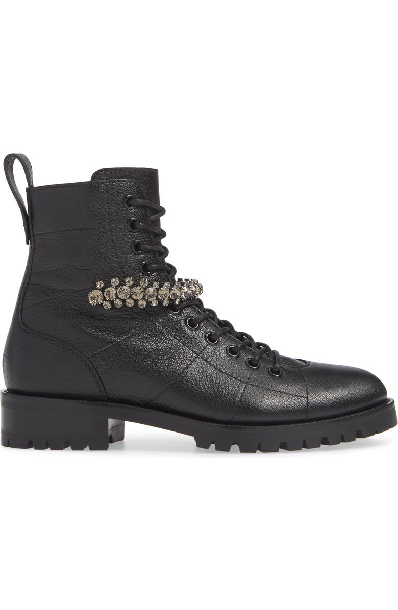 Jimmy Choo Cruz Crystal Embellished Biker Boot, Alternate, color,