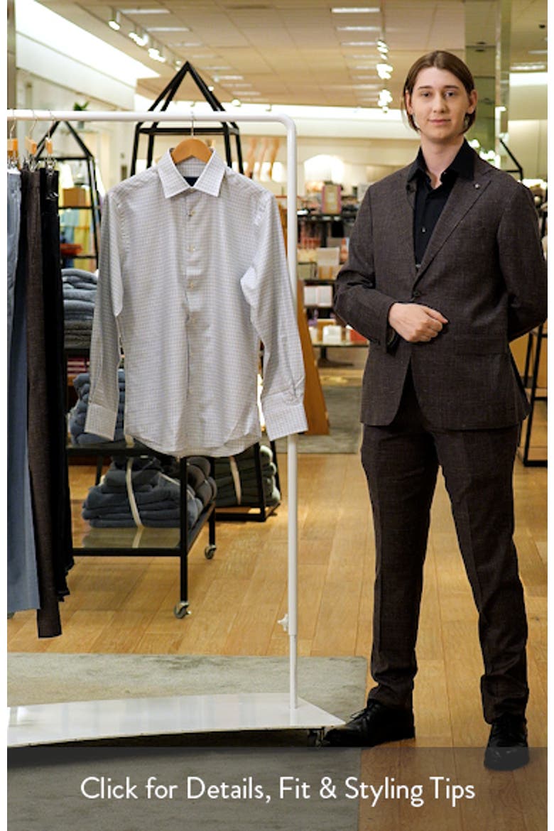 Trim Fit Twill Check Cotton Dress Shirt video