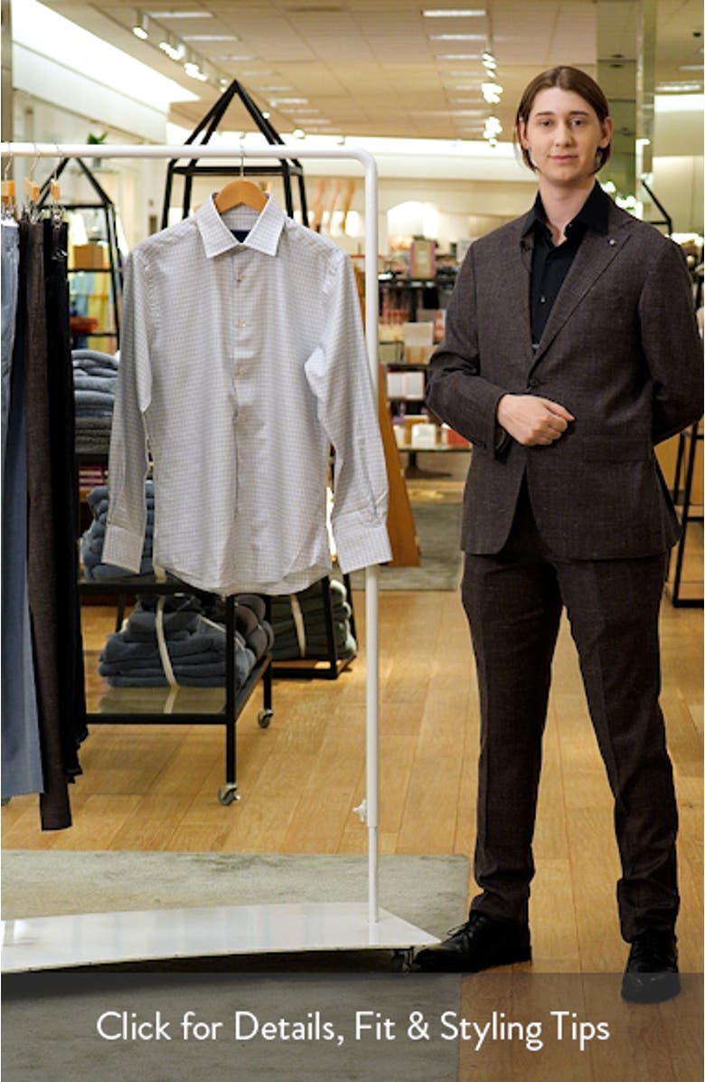 Trim Fit Twill Check Cotton Dress Shirt, sales video thumbnail