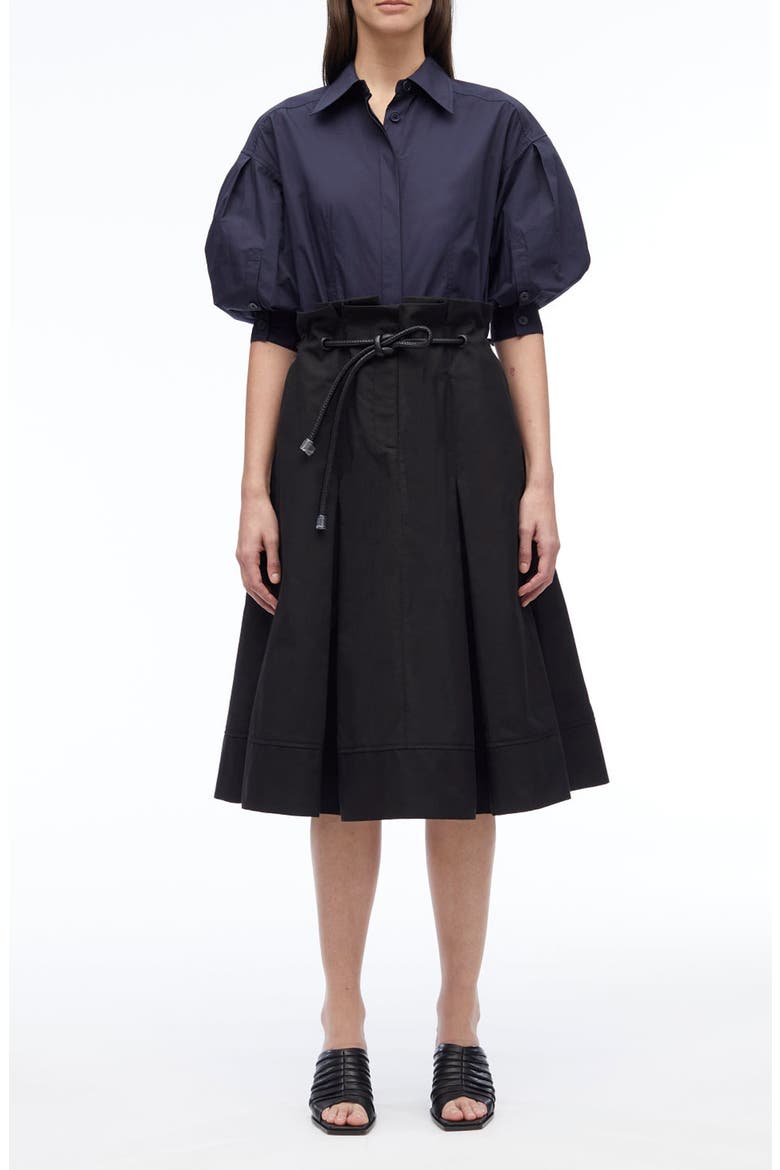 Origami Combo Midi Dress, Main, color, BLACK-MIDNIGHT