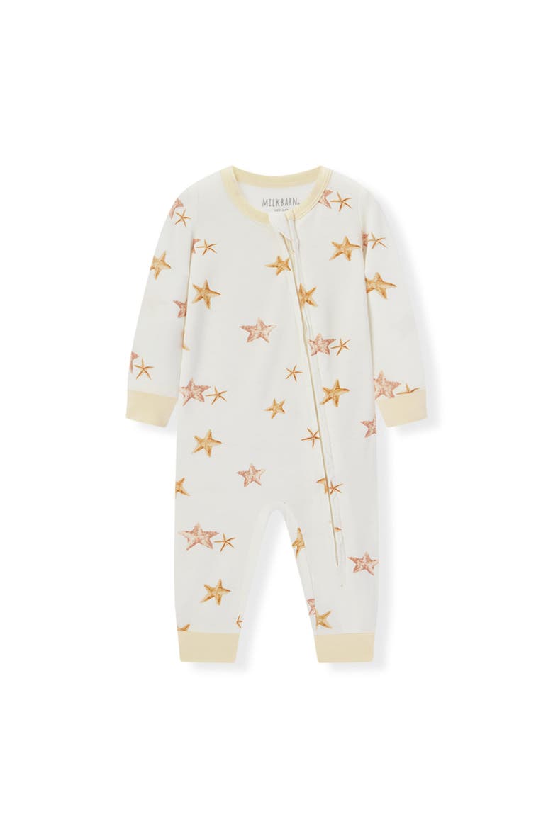 Luxe Stretch Zipper Pajama, Main, color, Starfish Dreams