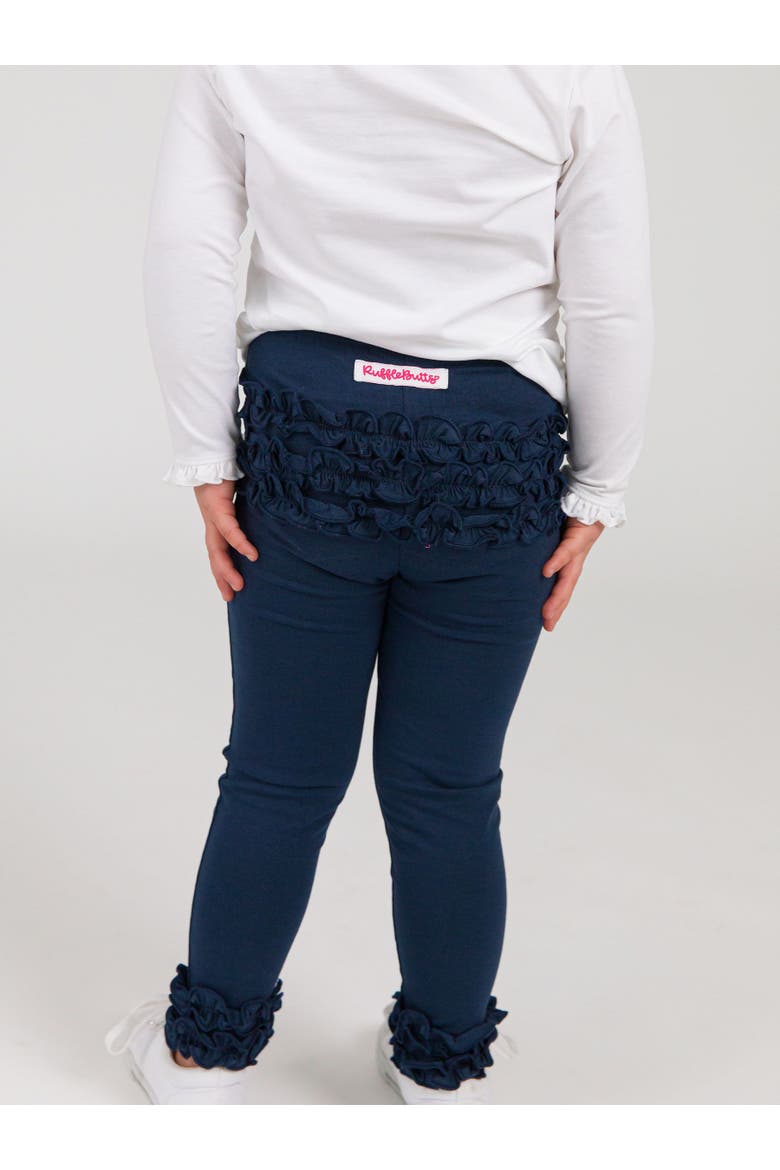 Toddler Girls Ruffle Leggings with Signature Rear Ruffles, Alternate, color, Dark Navy