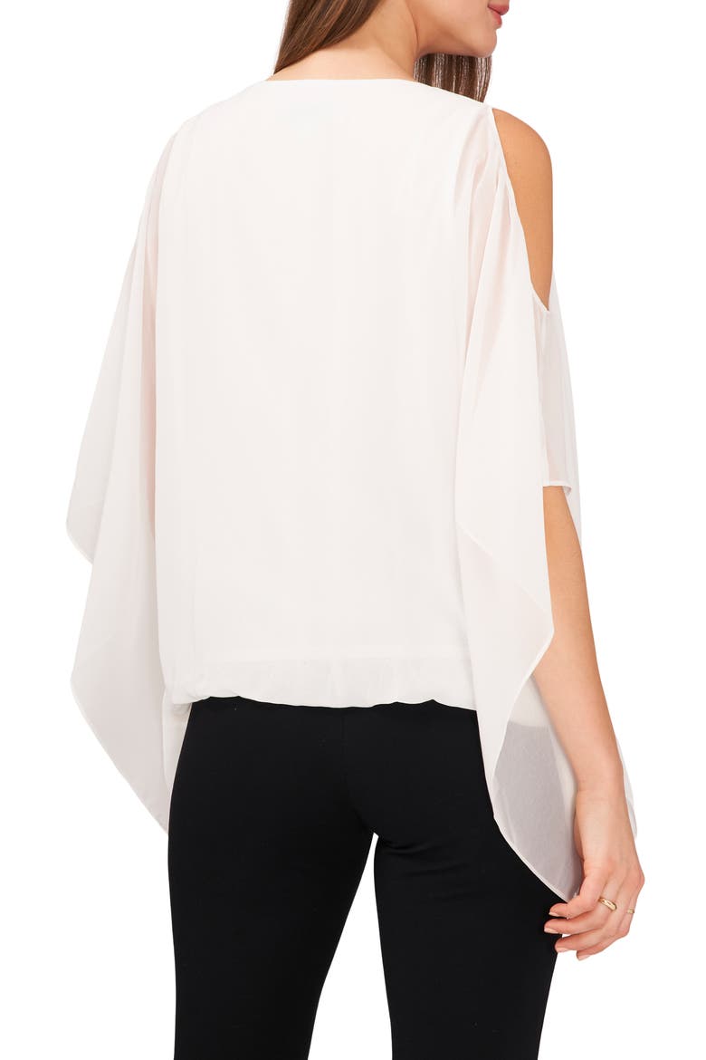Cold Shoulder Cape Sleeve Top, Alternate, color, IVORY