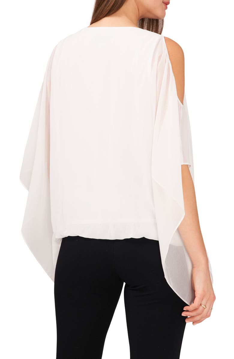 Chaus Cold Shoulder Cape Sleeve Top, Alternate, color, Ivory