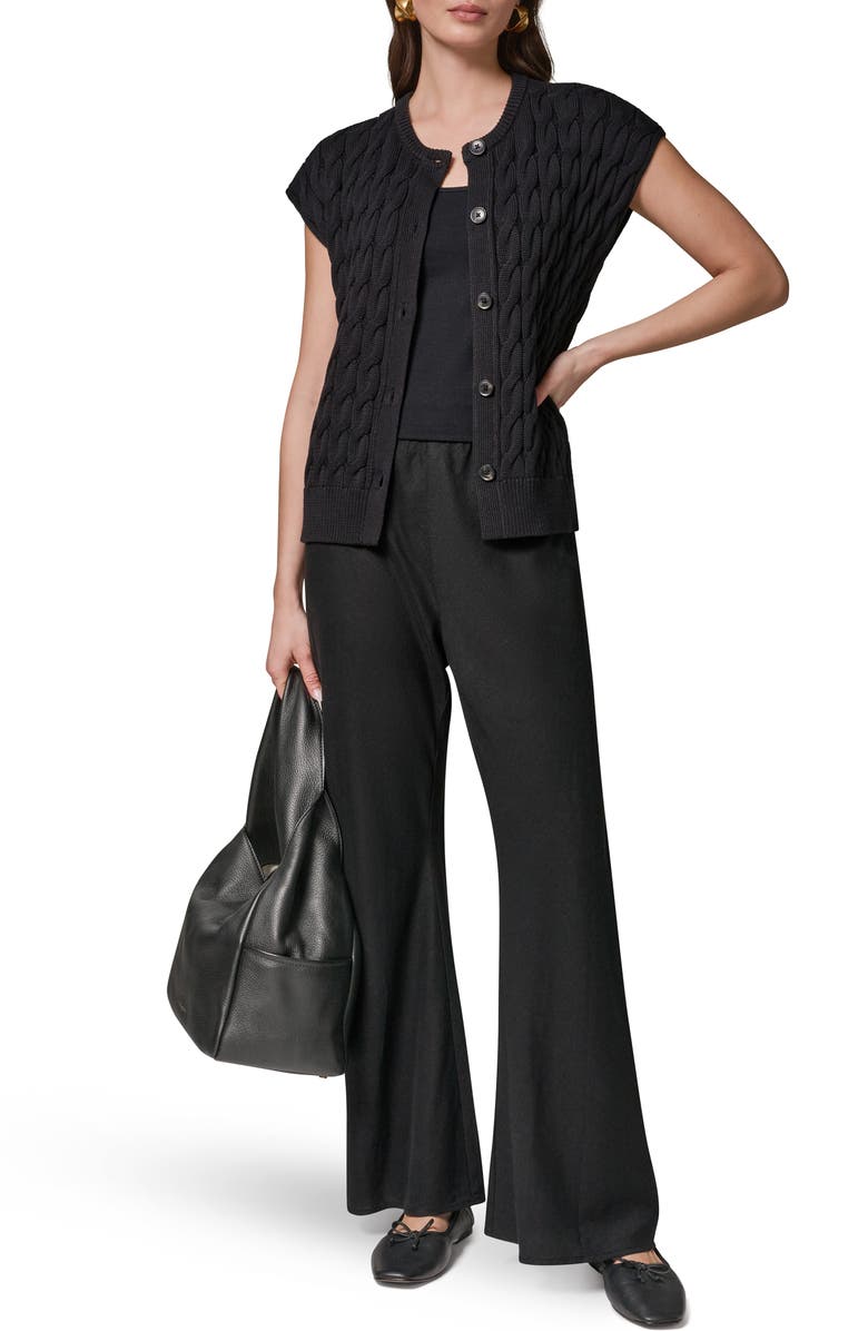 Donna Karan New York Extended Shoulder Cable Cardigan, Alternate, color,