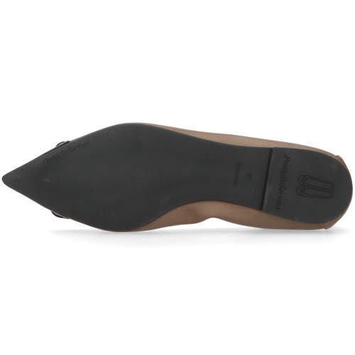 Pretty Ballerinas Pointed Toe Elasticated Ballet Flat In Brown