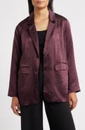 Eileen Fisher Crinkled Satin Blazer