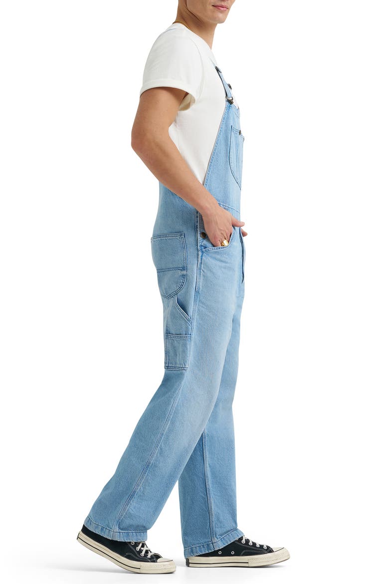 Cotton Denim Bib Overalls, Alternate, color, JUST ME
