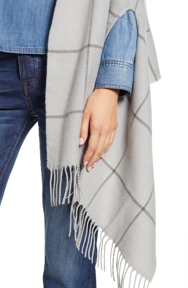 Madewell Windowpane Cape Scarf, Alternate, color,