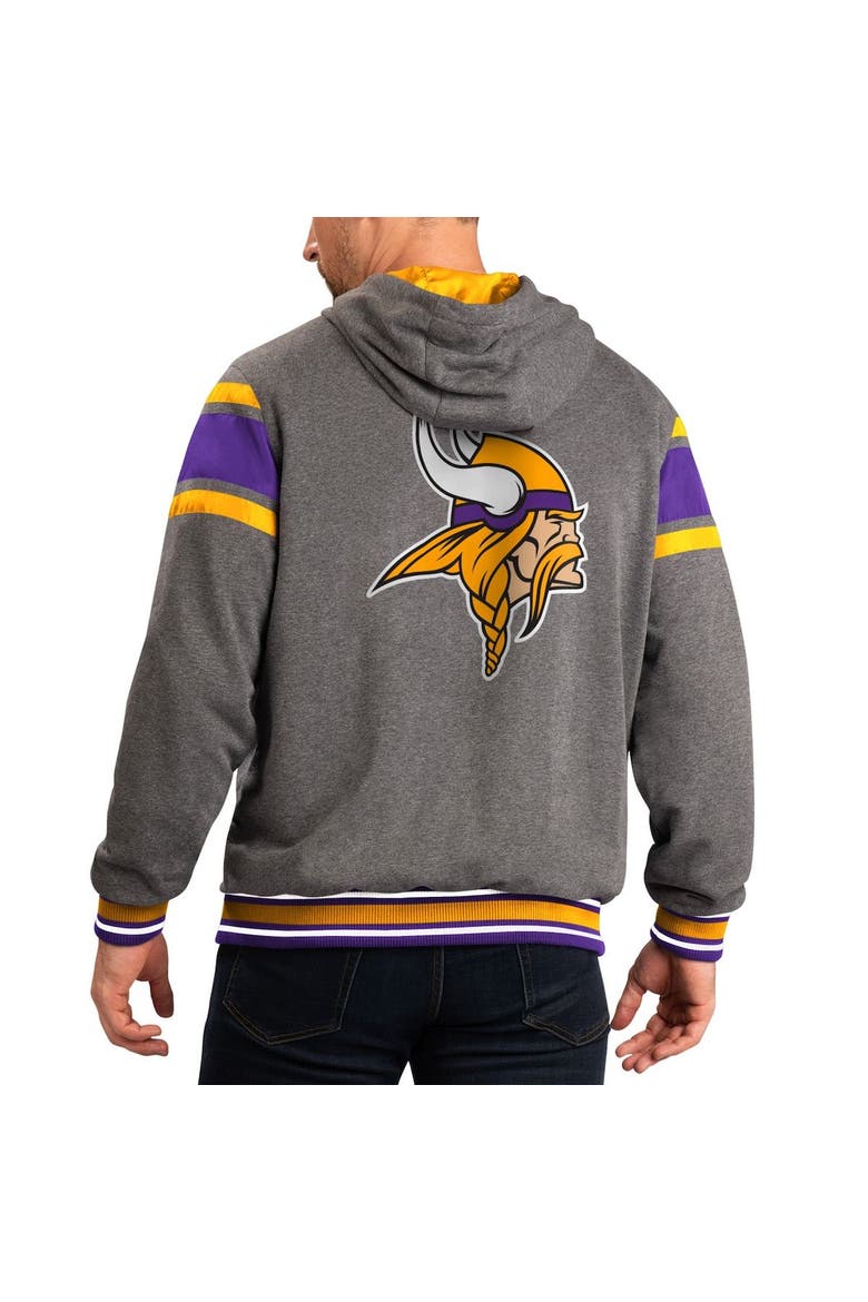 Men's G-III Sports by Carl Banks Purple/Gray Minnesota Vikings Extreme Full Back Reversible Hoodie Full-Zip Jacket, Alternate, color, Purple