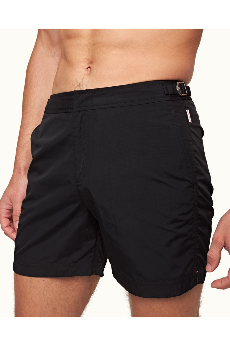 Bulldog Mid-Length Swim Shorts, Alternate, color, Black