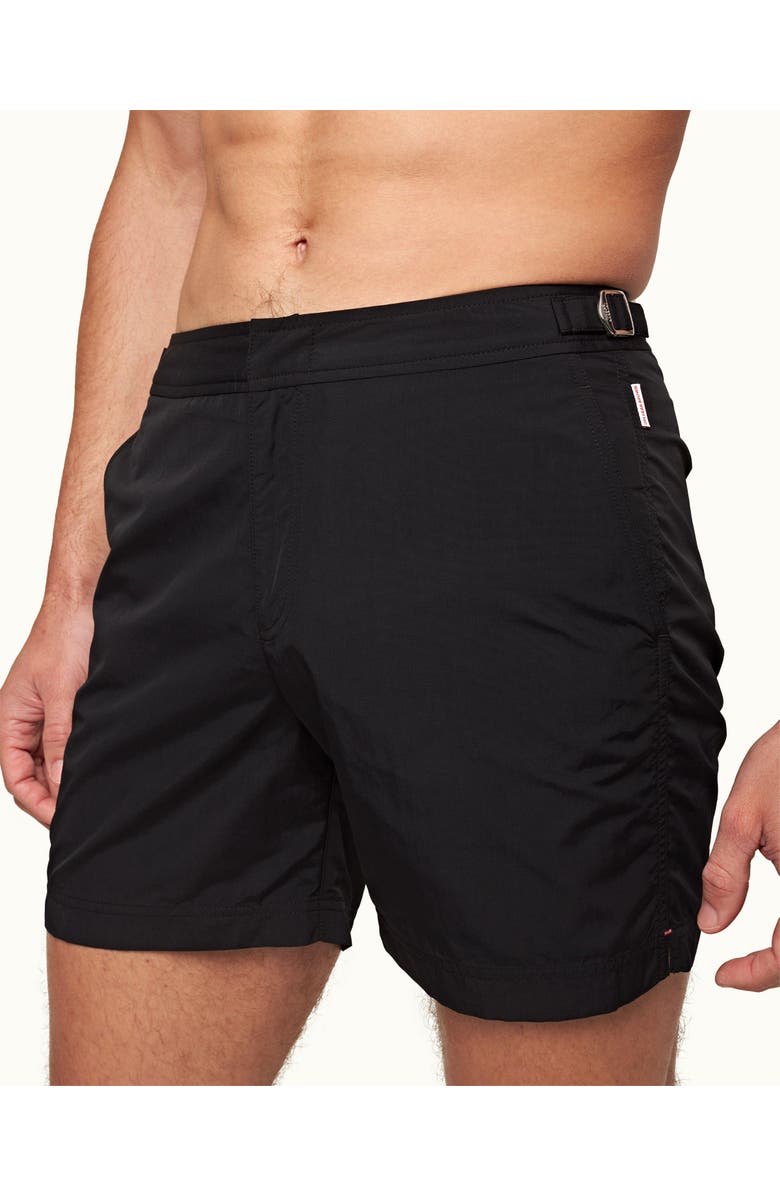 Orlebar Brown Bulldog Mid-Length Swim Shorts, Alternate, color, Black