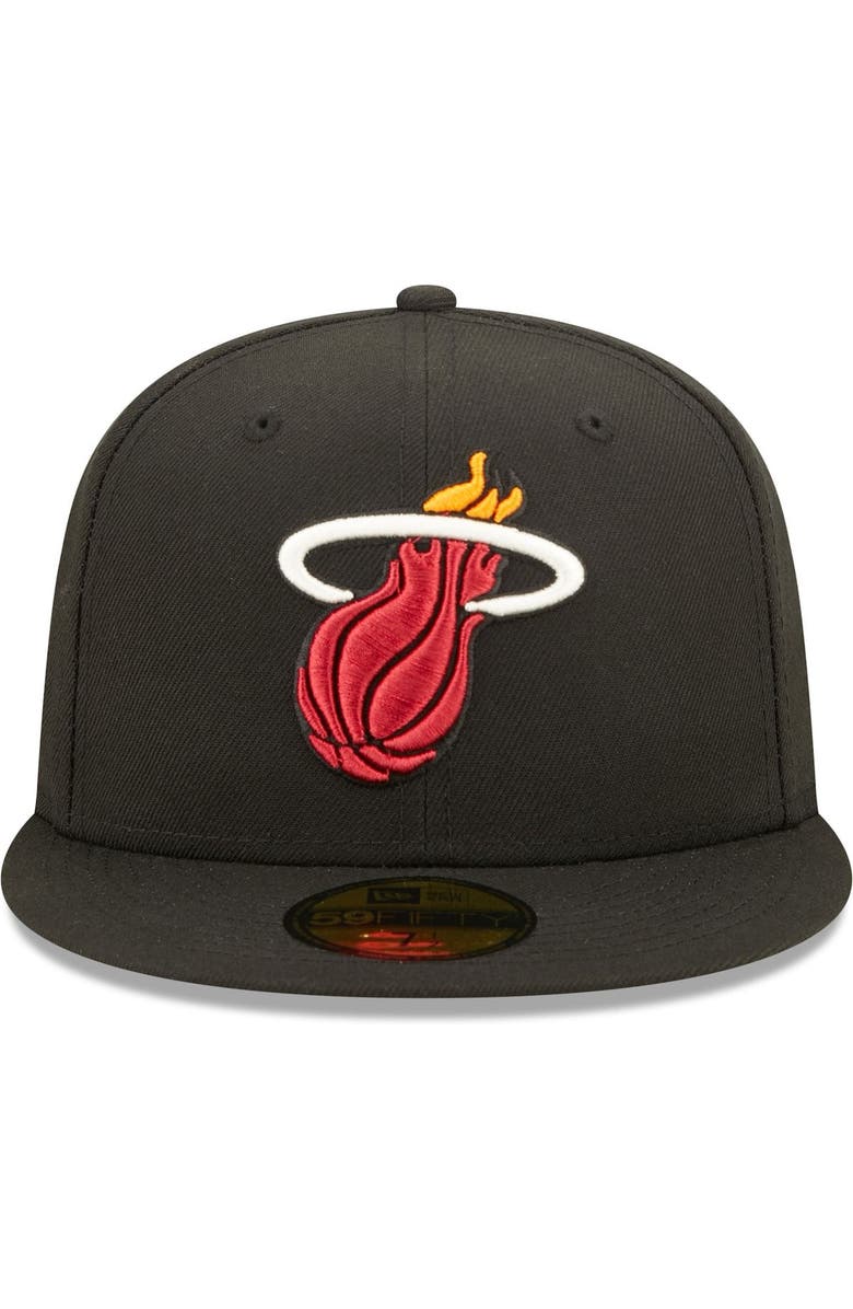 New Era Men's New Era Black Miami Heat 3x NBA Finals Champions Pop Sweat 59FIFTY Fitted Hat, Alternate, color, 